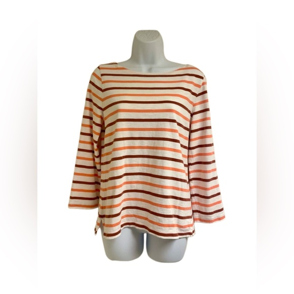 J. Crew Striped Painter Tee _ Orange Multi _ Medium - Picture 6 of 6